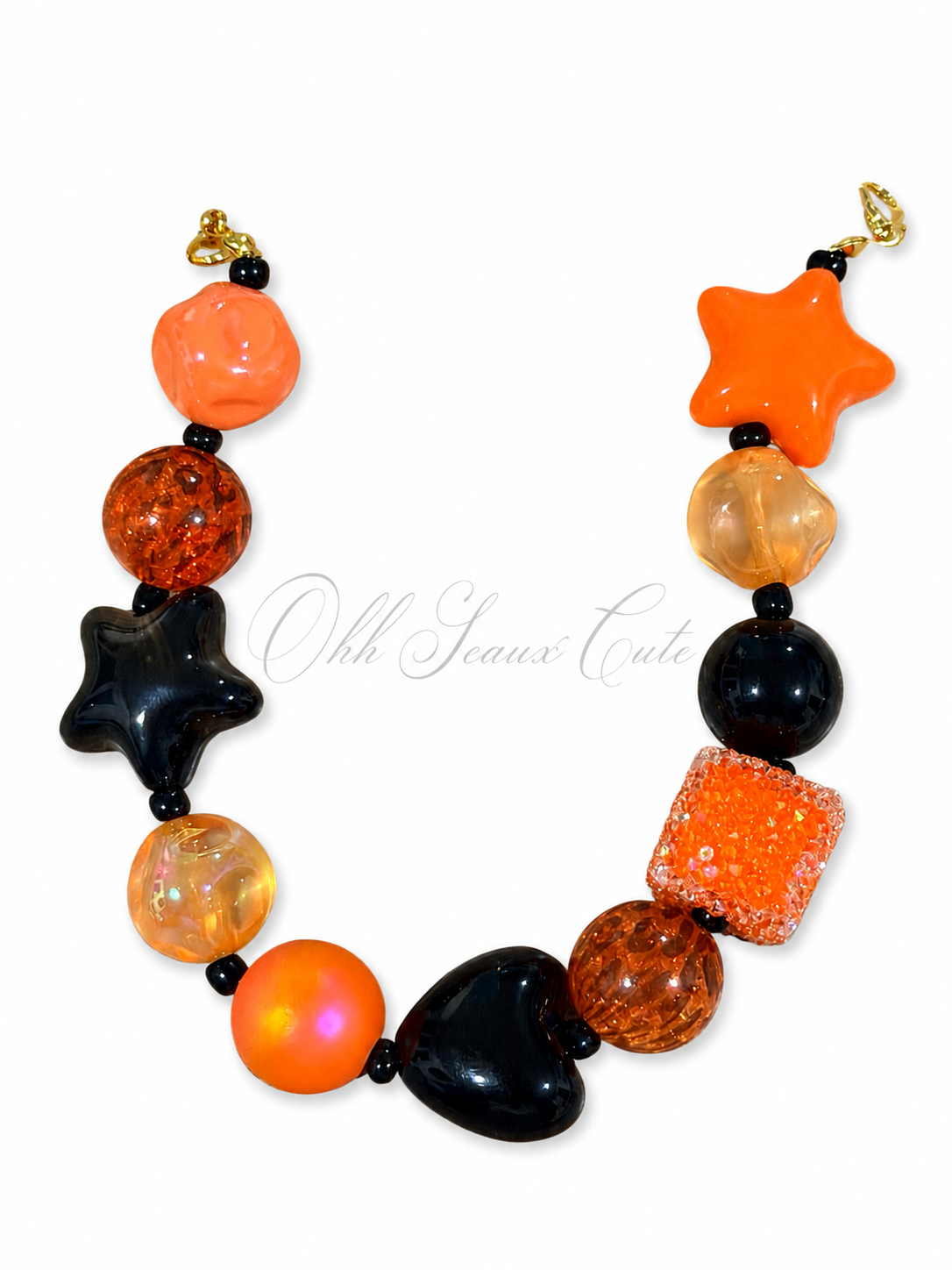 9” Orange/Black 4 Hat Chain