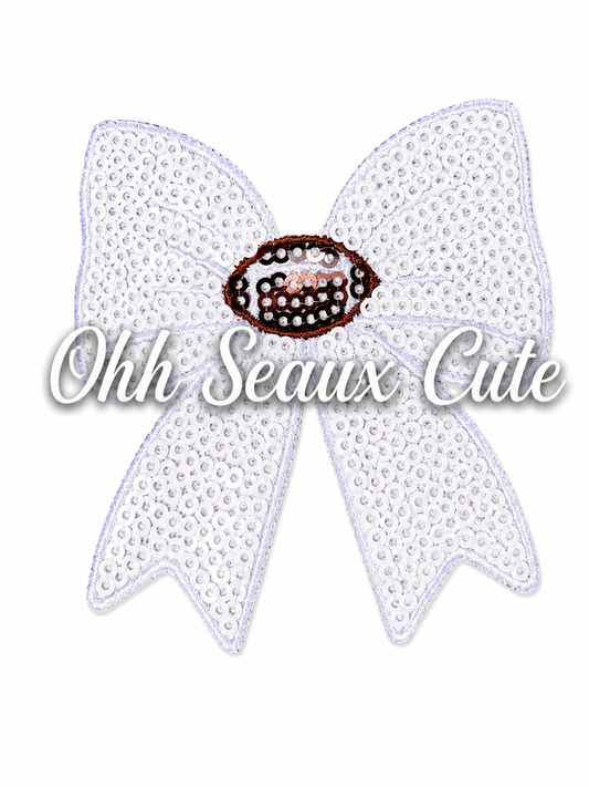 3.5” Sequin Football Bow