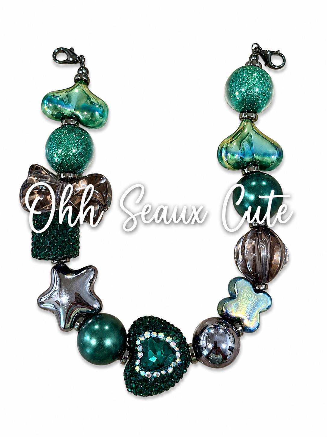 9” Dark Green 2 Hat Chain