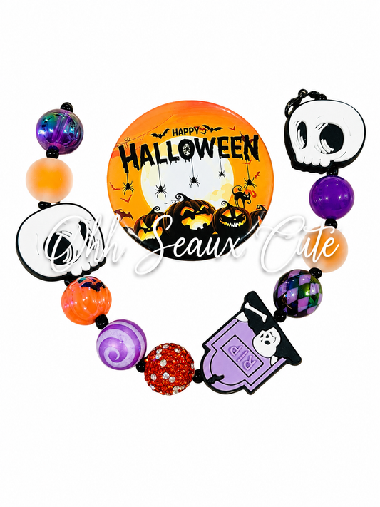 9” Halloween 2 Hat Chain w/Hat Button