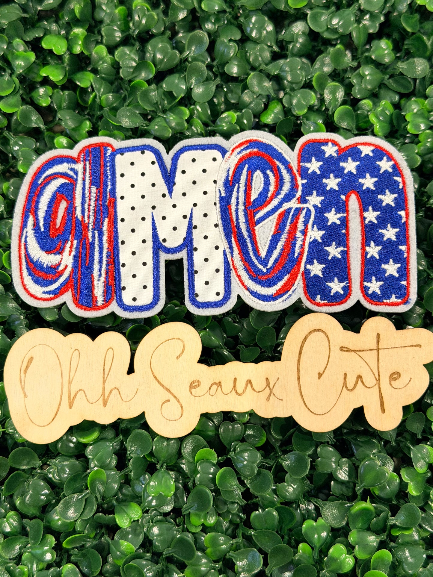 5.5” Embroidery USA AMEN- OSC Original  DO NOT COPY