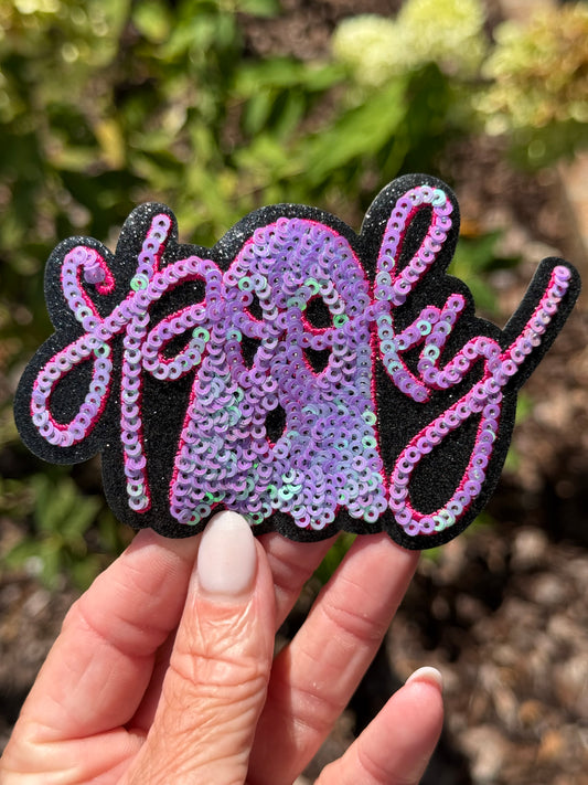 4” Sequin SPOOKY Ghost