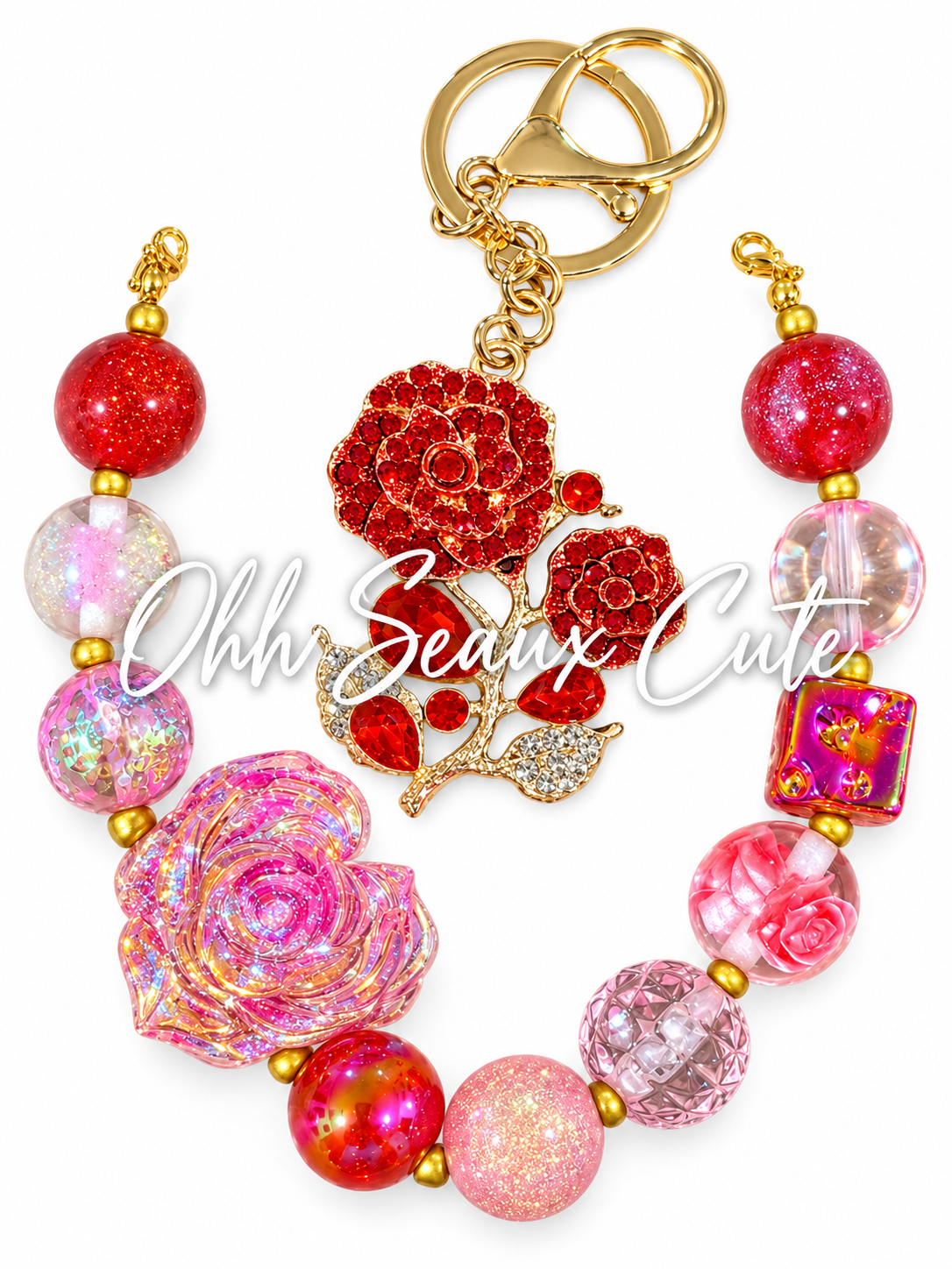 9” Red 6 Hat Chain