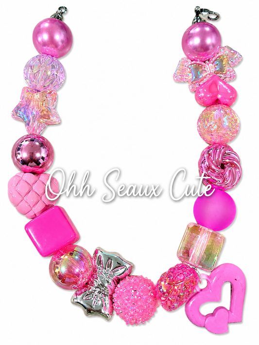 9”  Double Heart Hat Chain