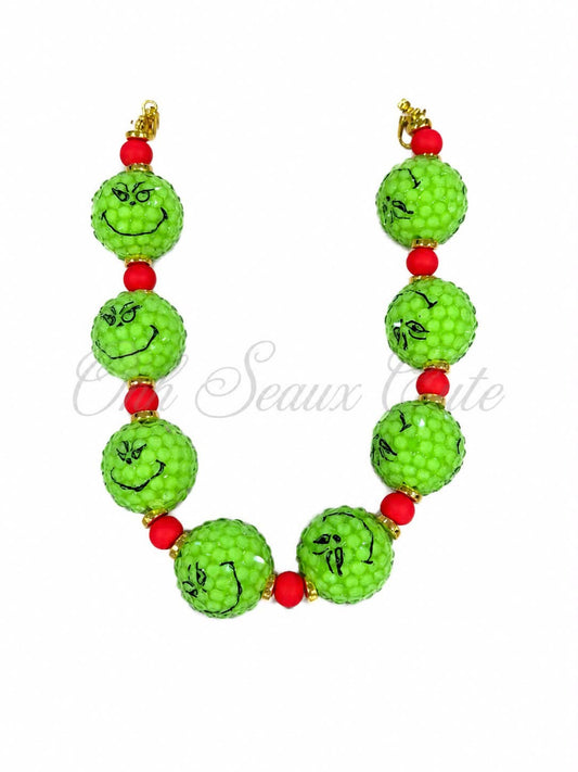 9” Rhinestone Grinch Hat Chain