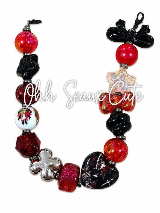 9” Red Gothic Hat Chain
