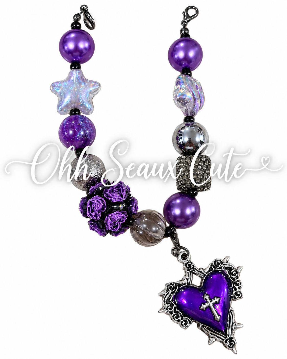 9” Purple Gothic 11 Hat Chain