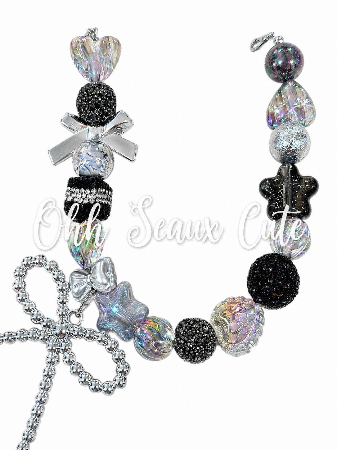 9”  Chrome Bow Hat Chain