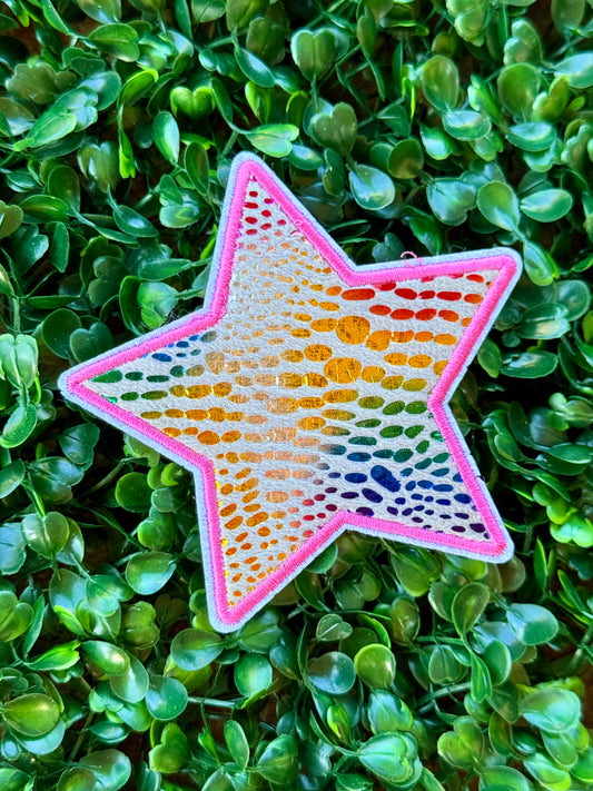 4” Animal Print Rainbow Star