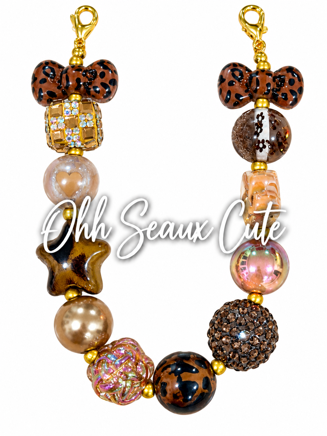 9” Brown Leopard 1 Hat Chain