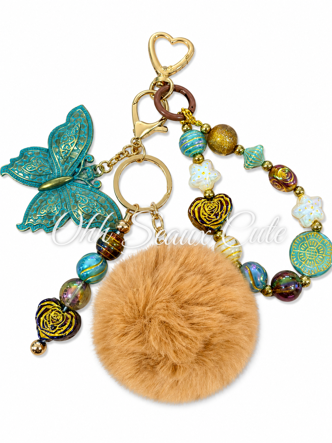 Vintage Blue Bag Charm/Keychain