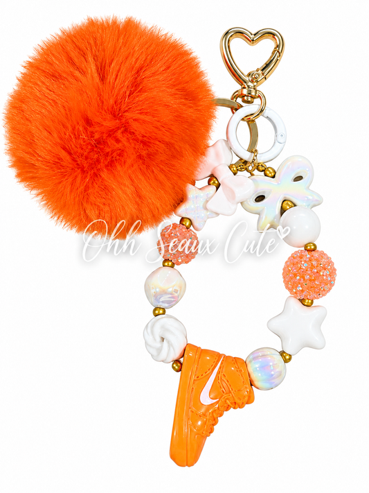 Orange Sneaker Bag Charm Keychain