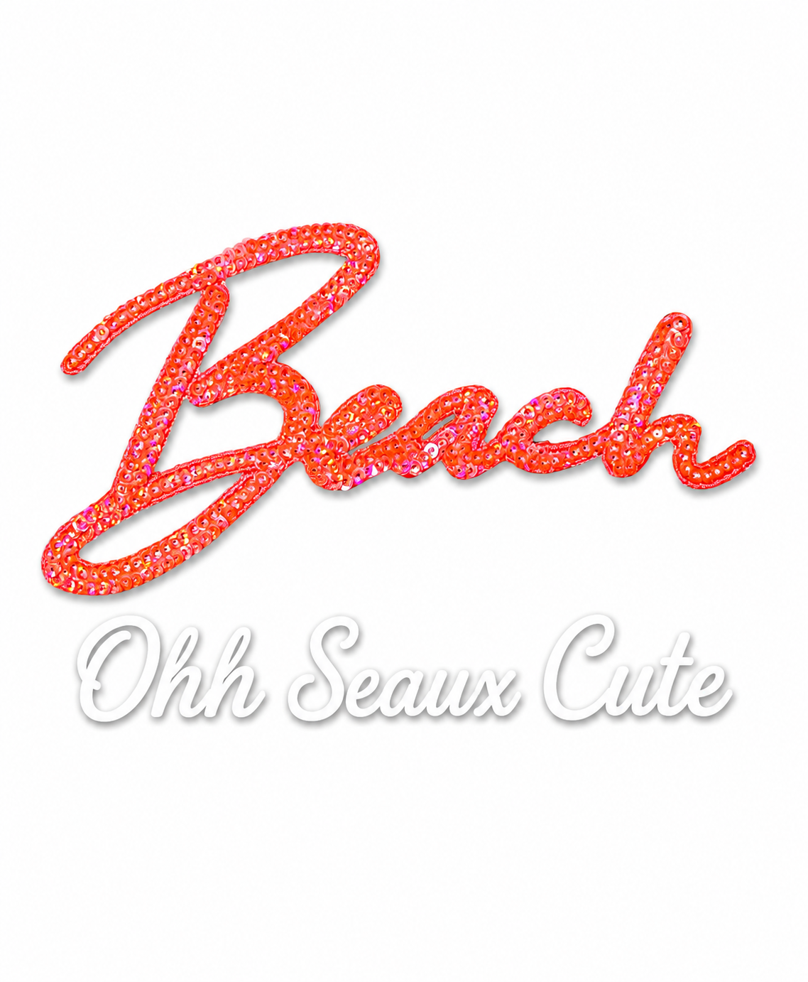 6” Sequin BEACH Coral Orange