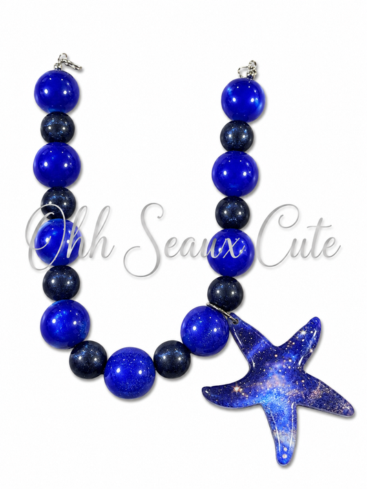 9” Ocean Blue 2 Hat Chain
