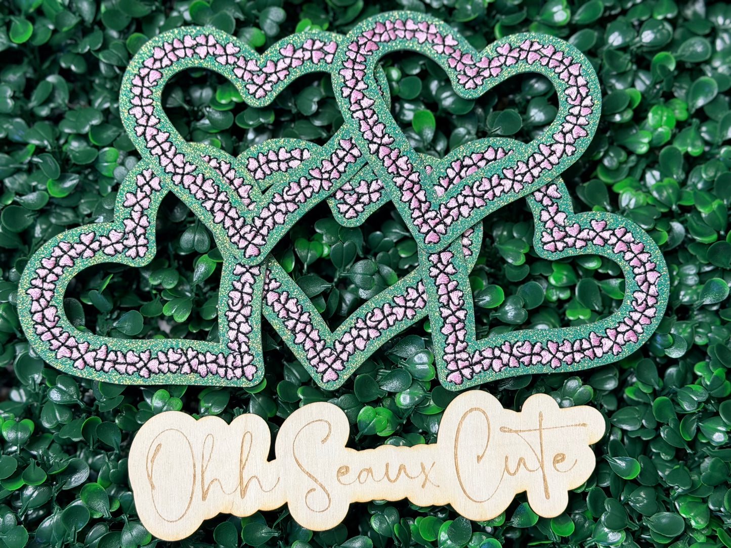 3” St Patrick’s Pink Flower Heart