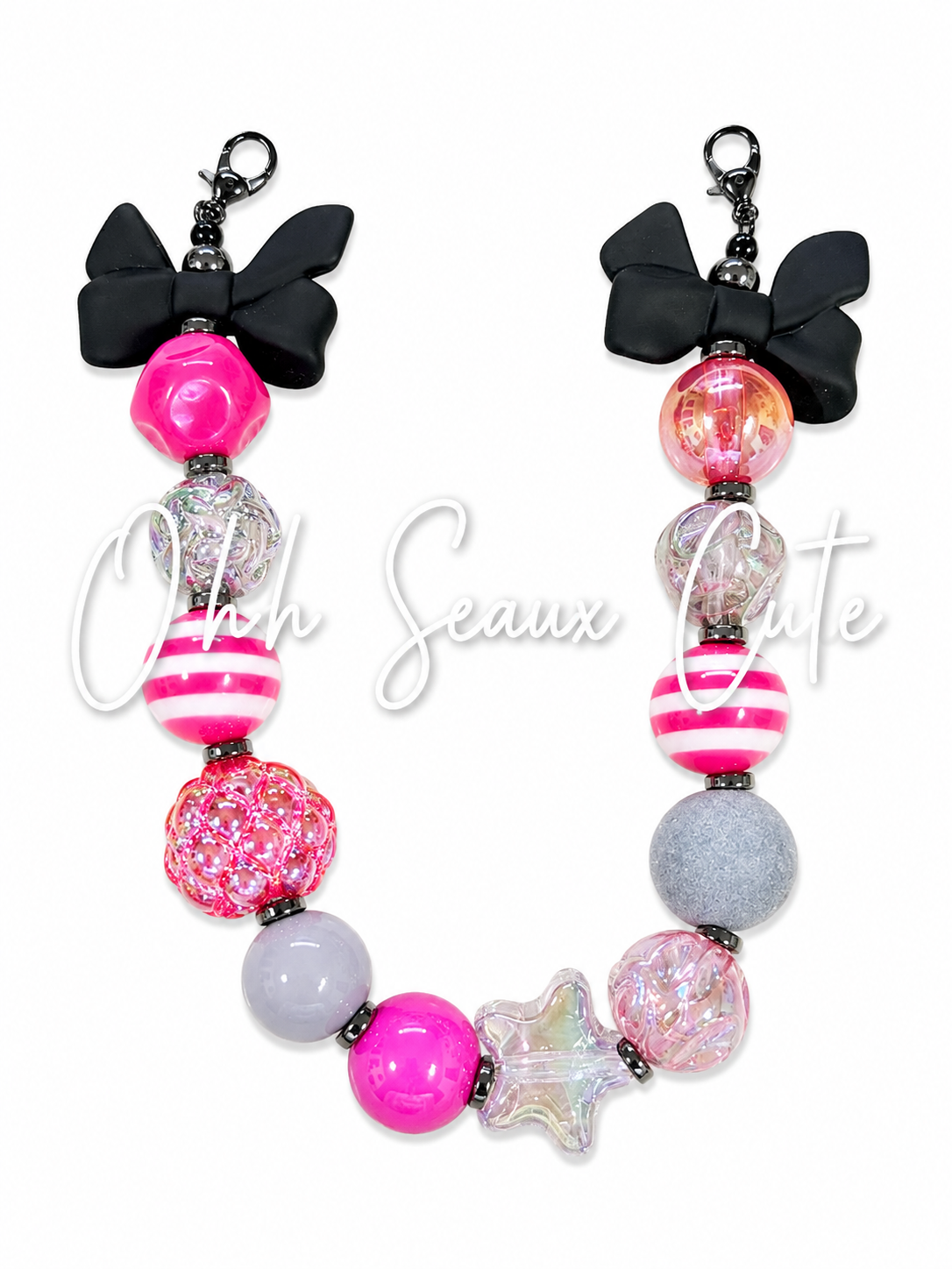 9” Pink/Gray 1 Hat Chain