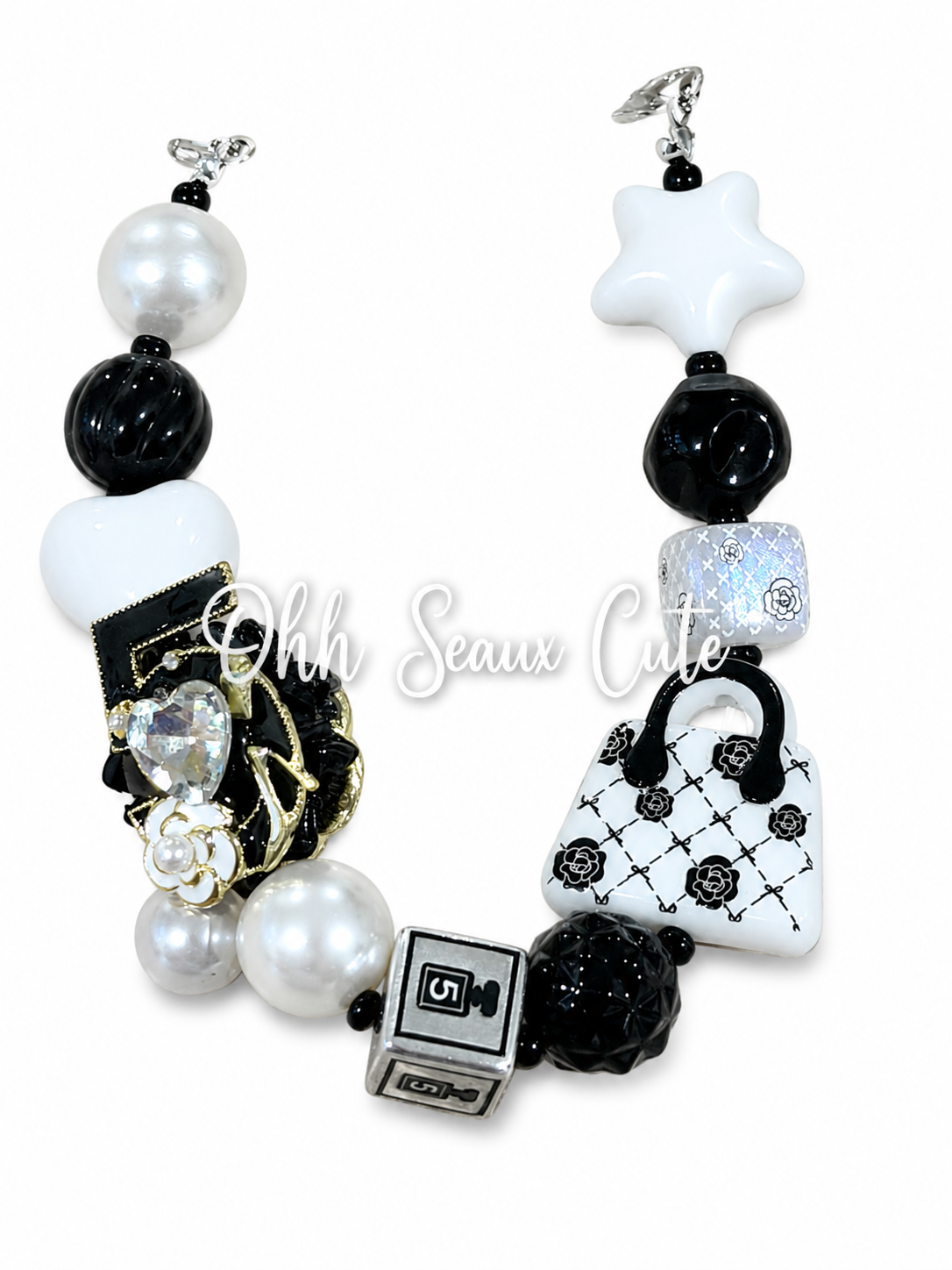 9” Black #5 Hat Chain