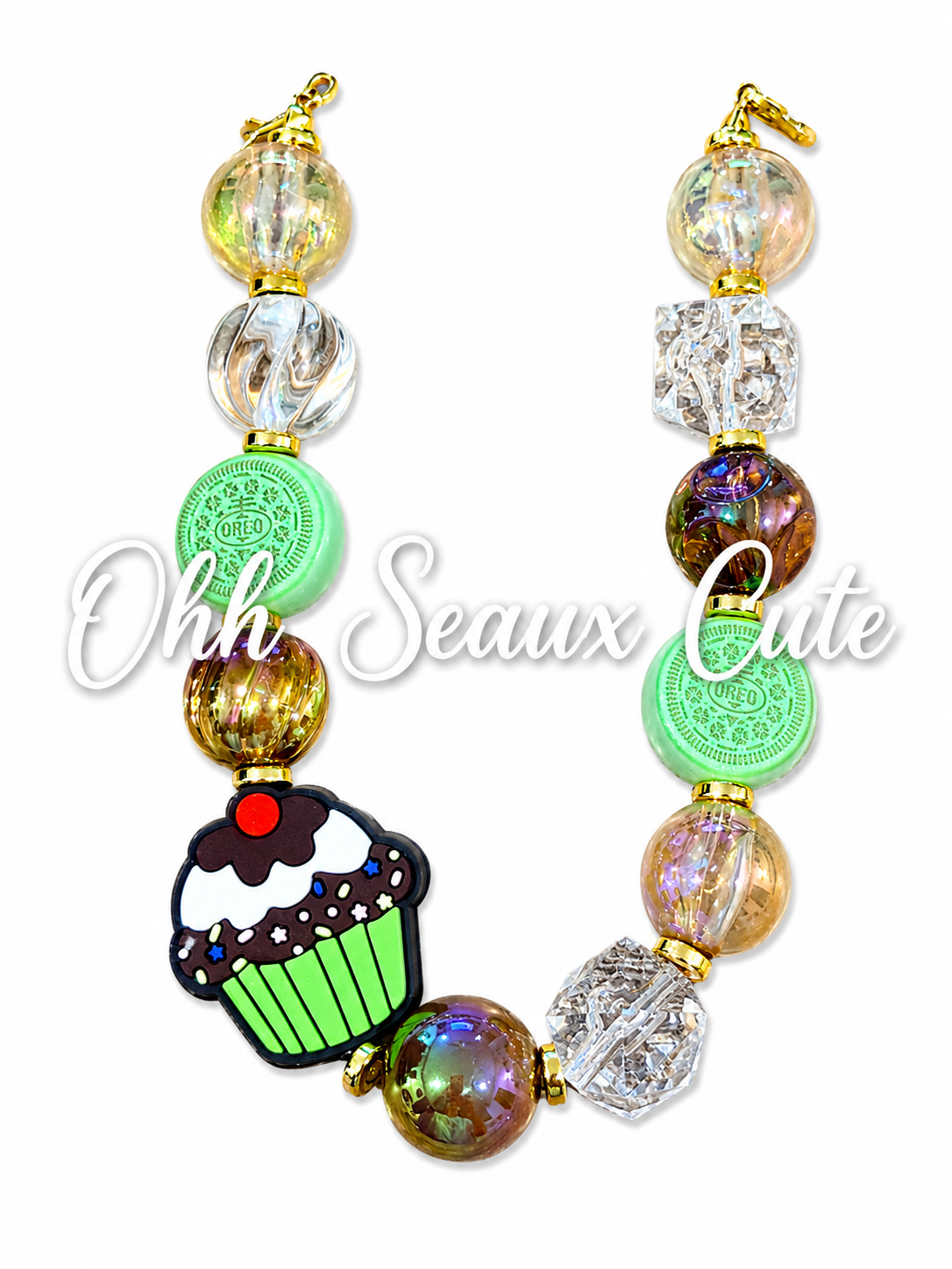 9” Mint Cupcake Hat Chain