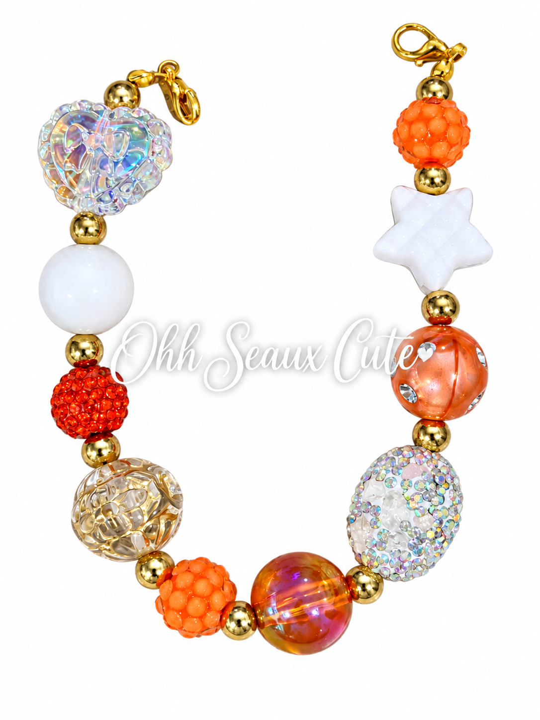 9” Orange/White 1 Hat Chain