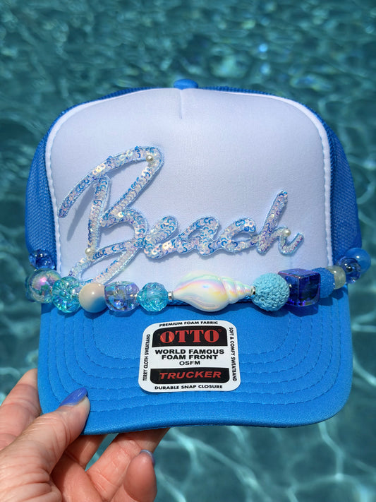 9” Blue Shell Around Hat Chain