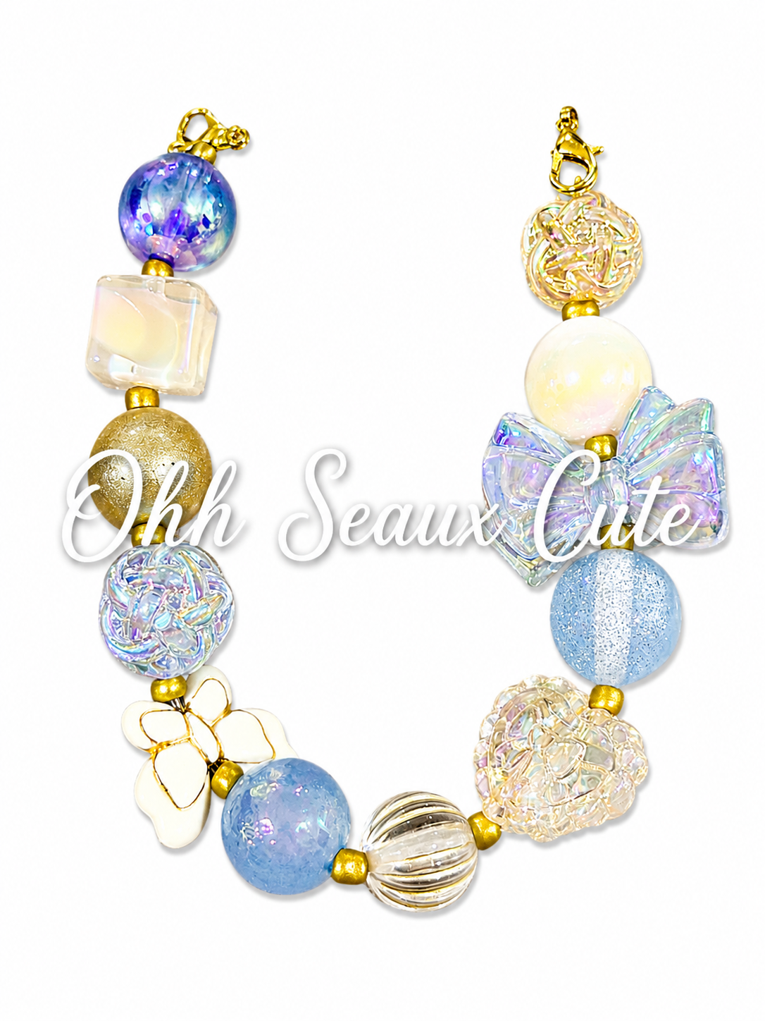 9” Blue/Beige Hat Chain