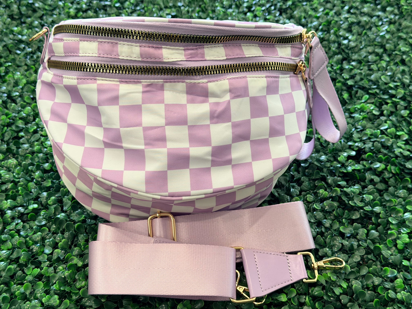 Nylon Checkered Bum Bag