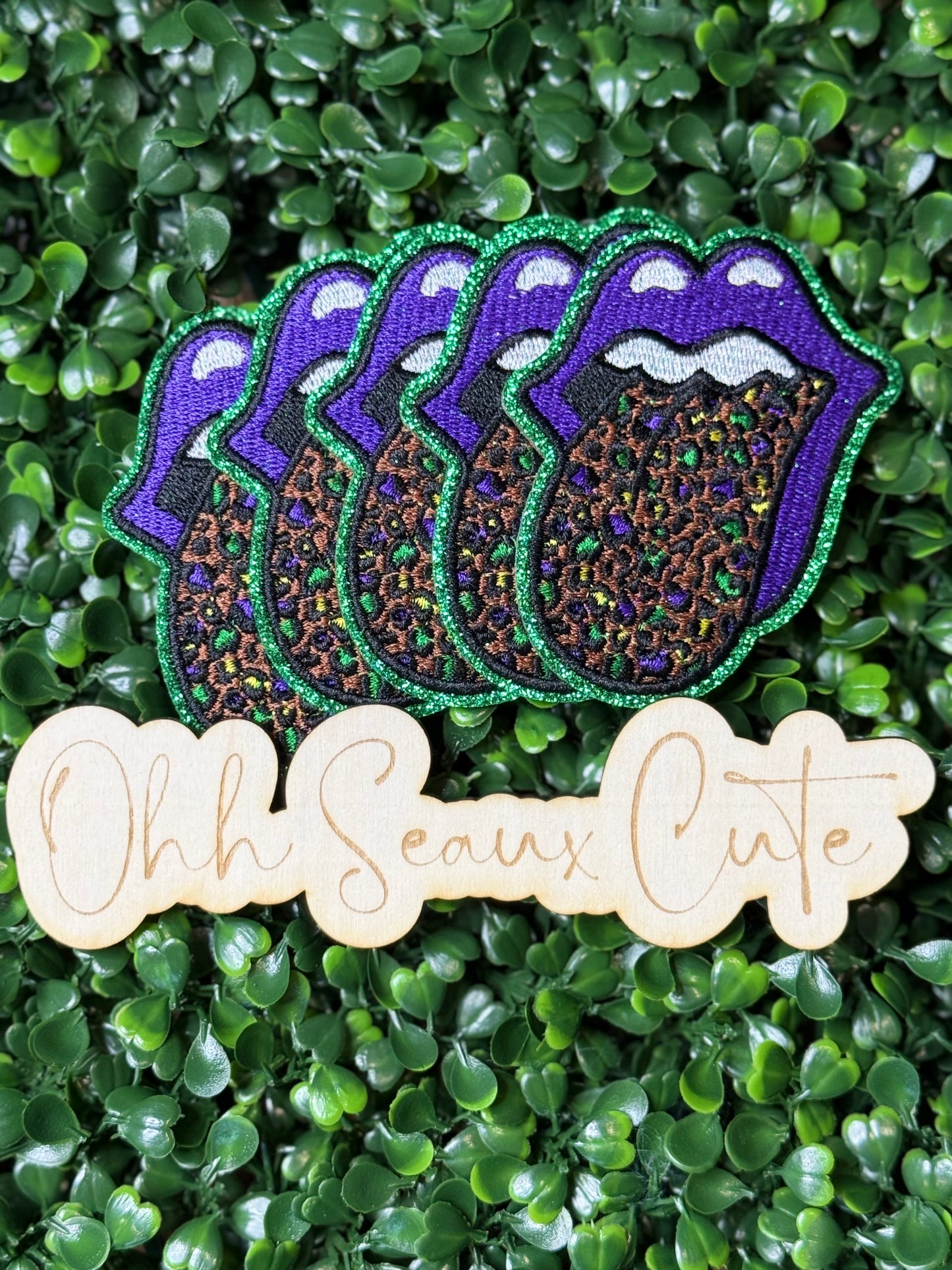 3” Mardi Gras Leopard Tongue