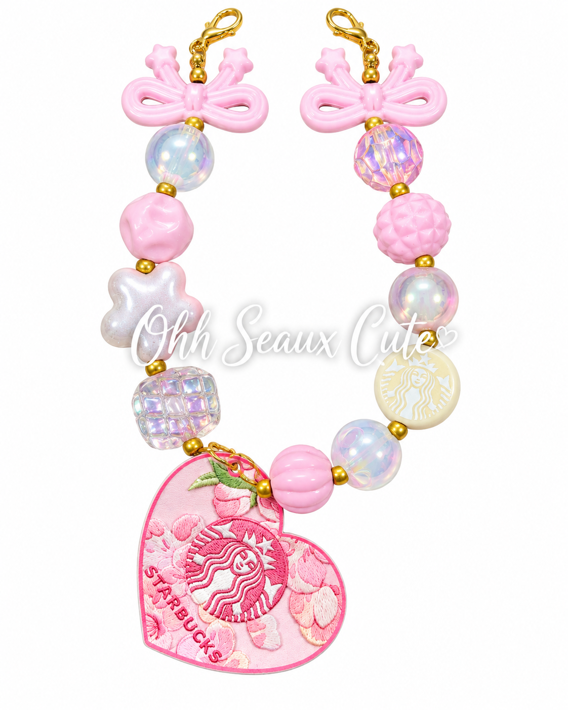 9” Pink Starbucks 8 Hat Chain