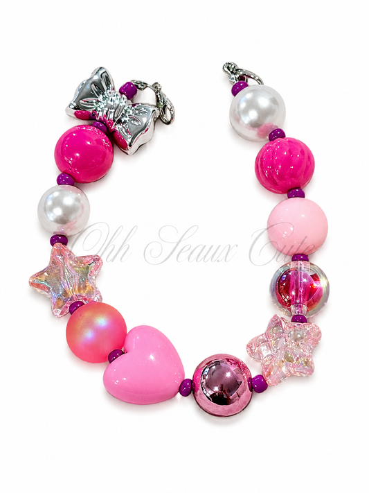 9” October Pink 3 Hat Chain