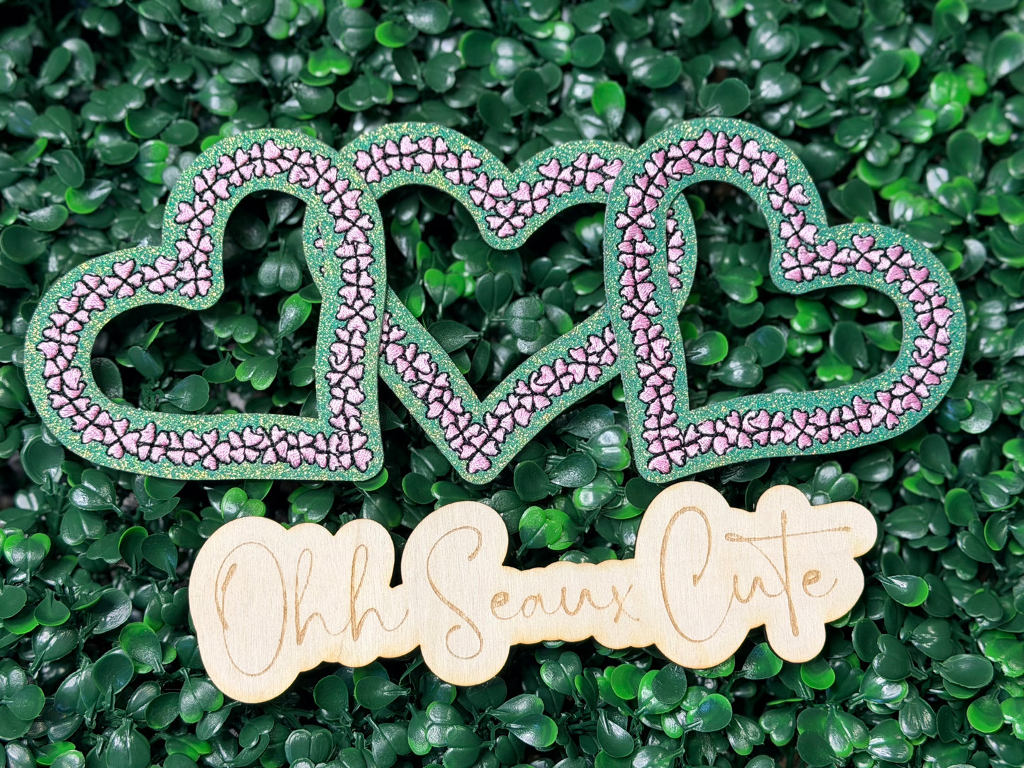 3” St Patrick’s Pink Flower Heart