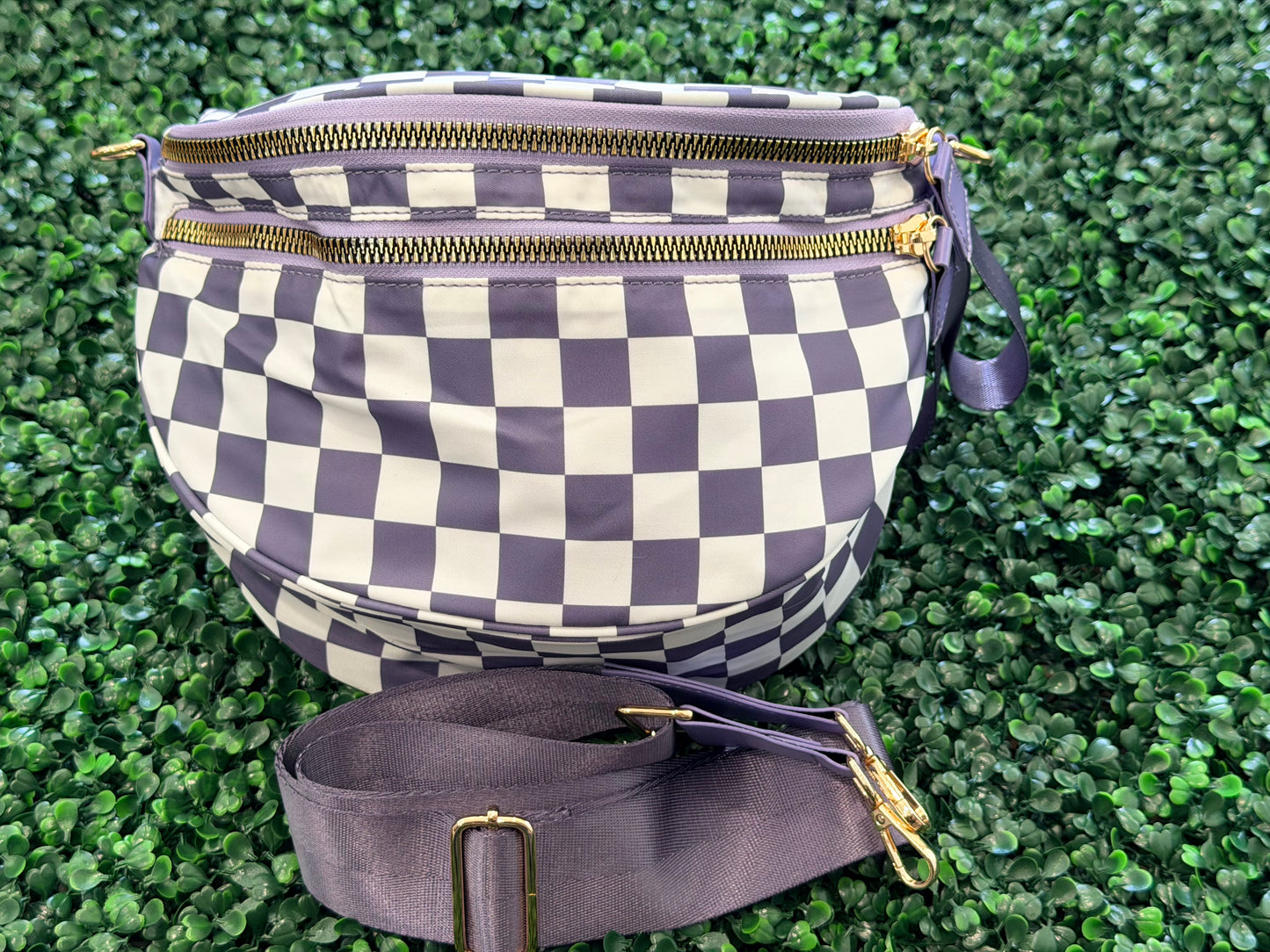 Nylon Checkered Bum Bag