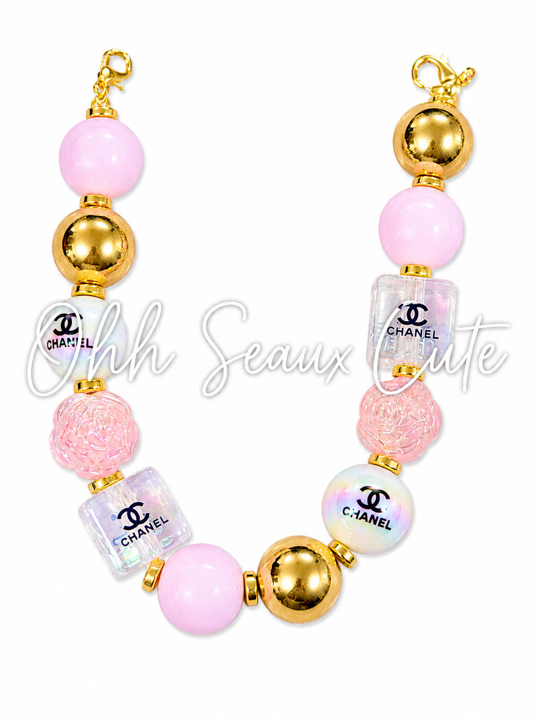9” CC Pink 3 Hat Chain