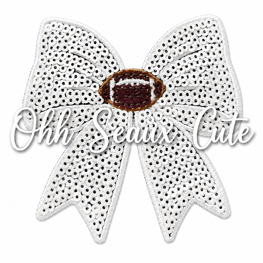 4” Sequin Football Bow
