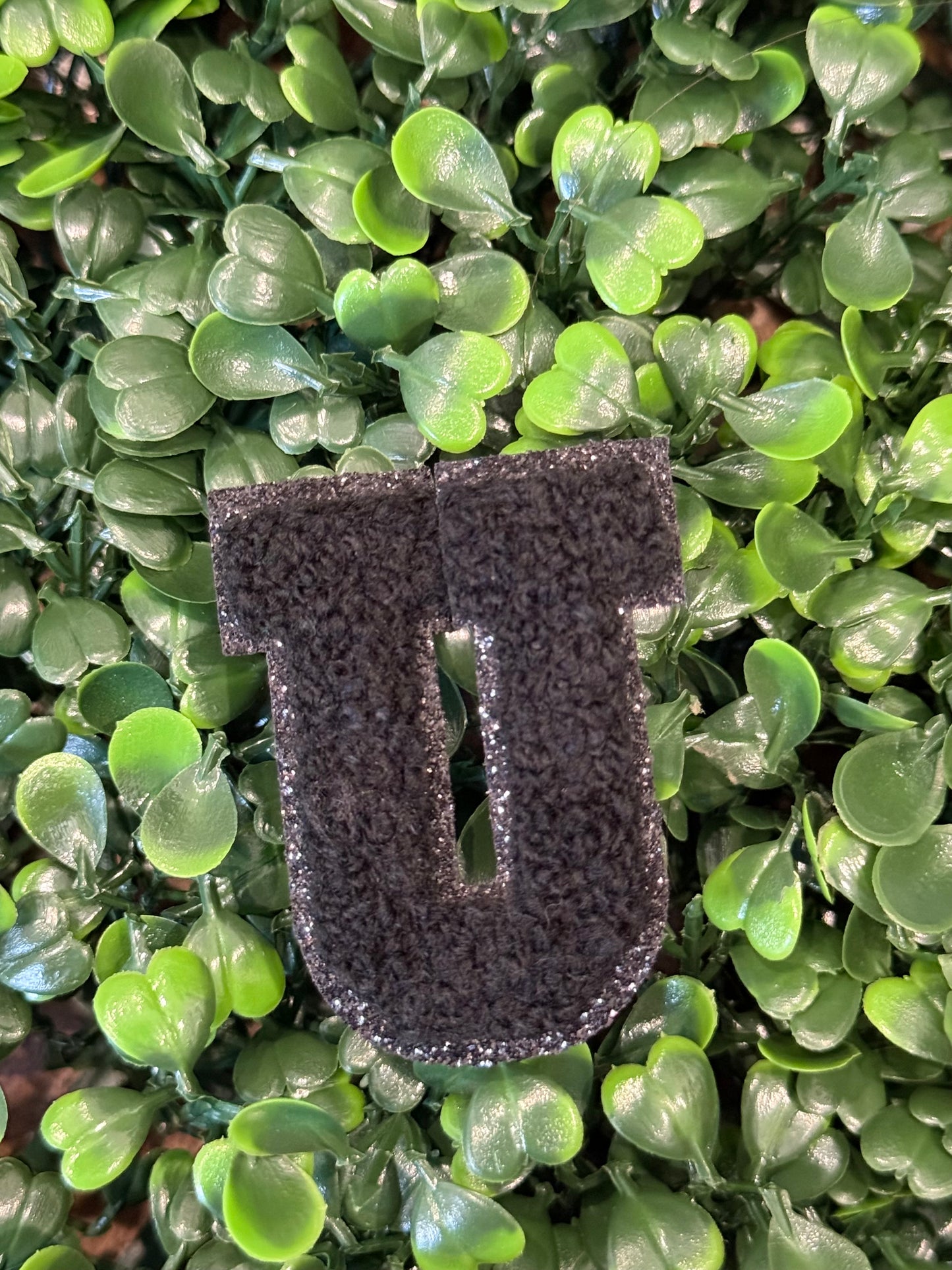 2” Black Letter-Black Glitter