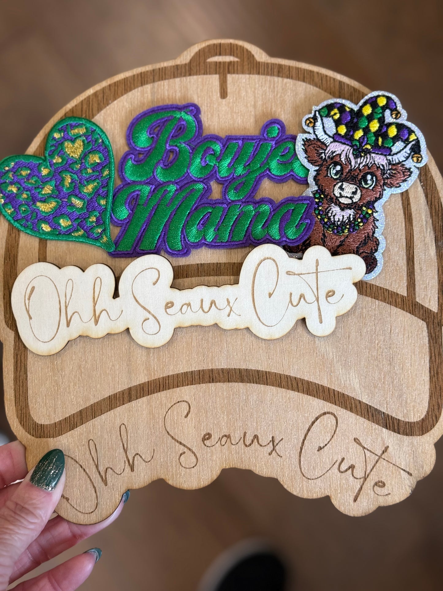 3” Mardi Gras Highland Cow (OSC ORIGINAL) DO NOT COPY