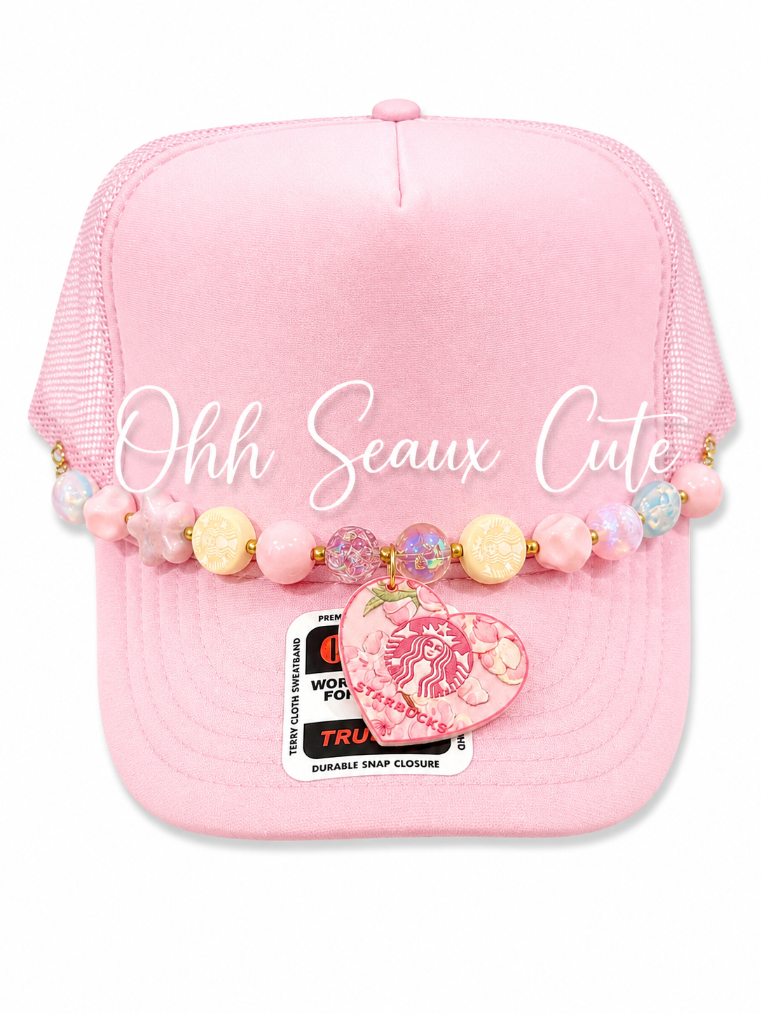 9” Pink Starbucks 1 Hat Chain