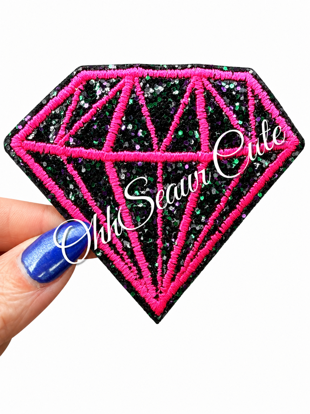 2.5” Glitter Neon Diamond