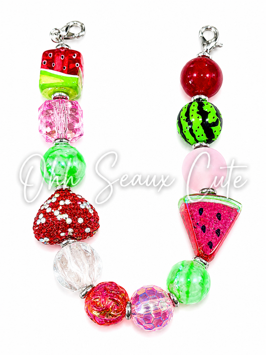 9” Watermelon 4 Bling Hat Chain