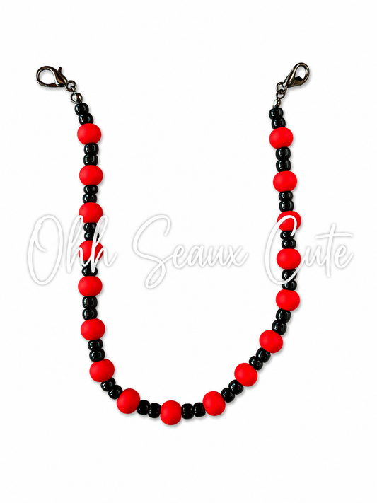 9” 6mm Red/Black Hat Chain