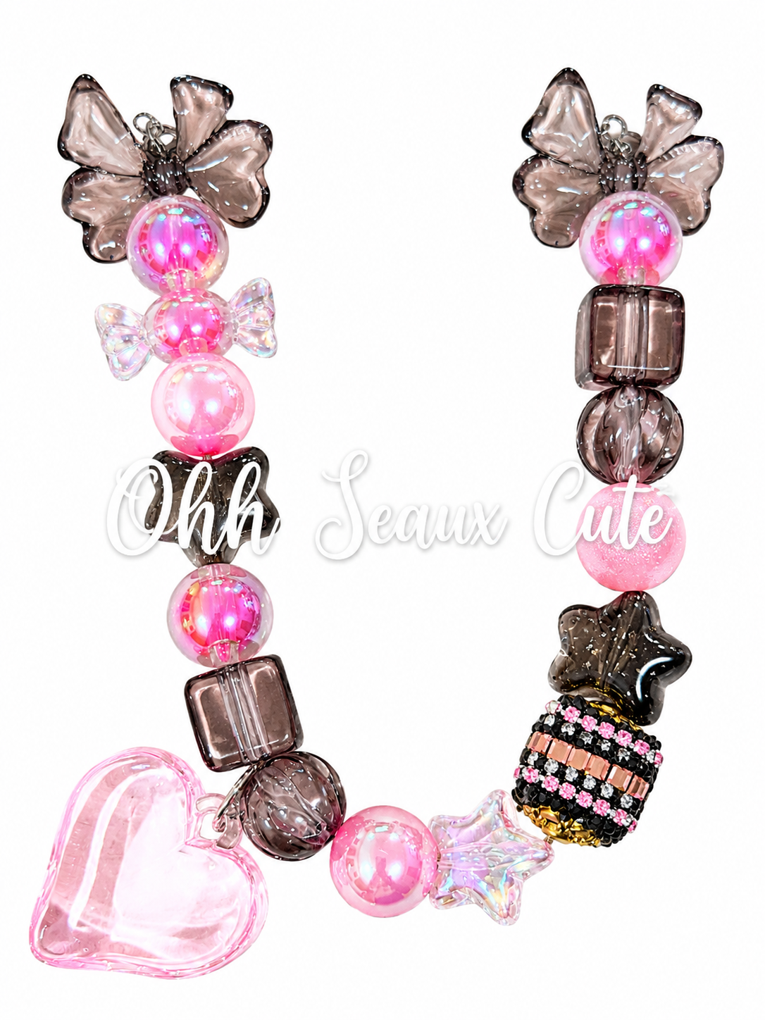 9” Bling Heart Hat Chain