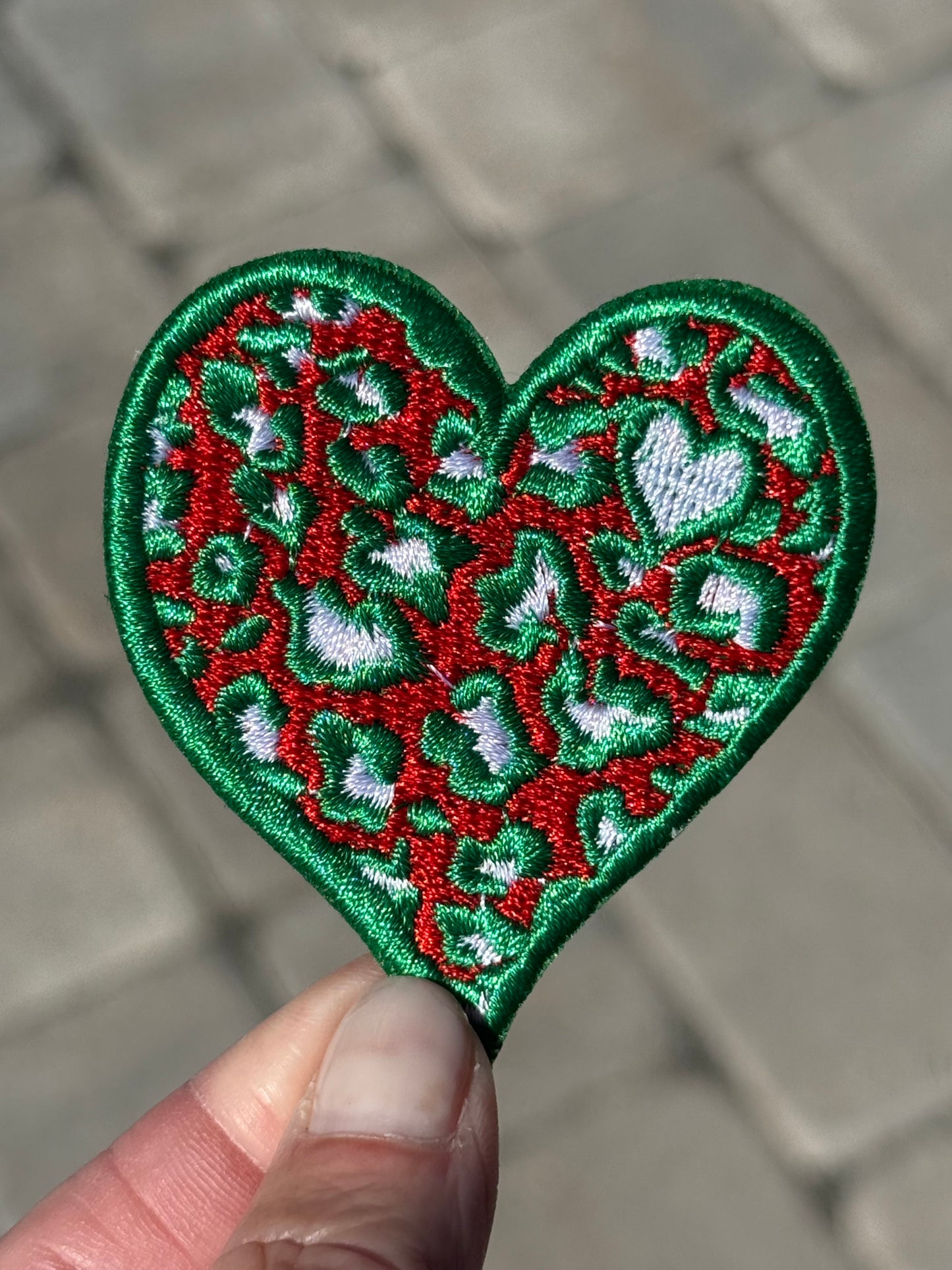 2.5” Christmas Leopard Heart