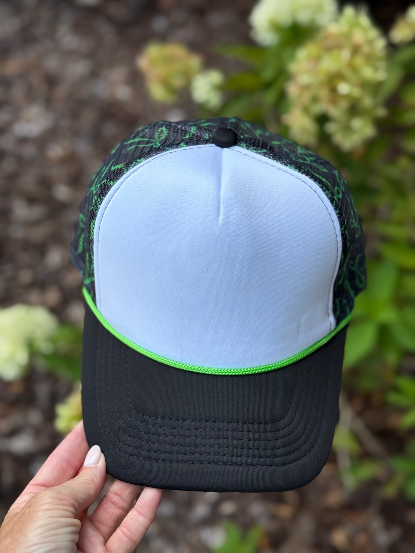 MISFIT Caramel Apple Collection Trucker Hat-Lime Green Bow