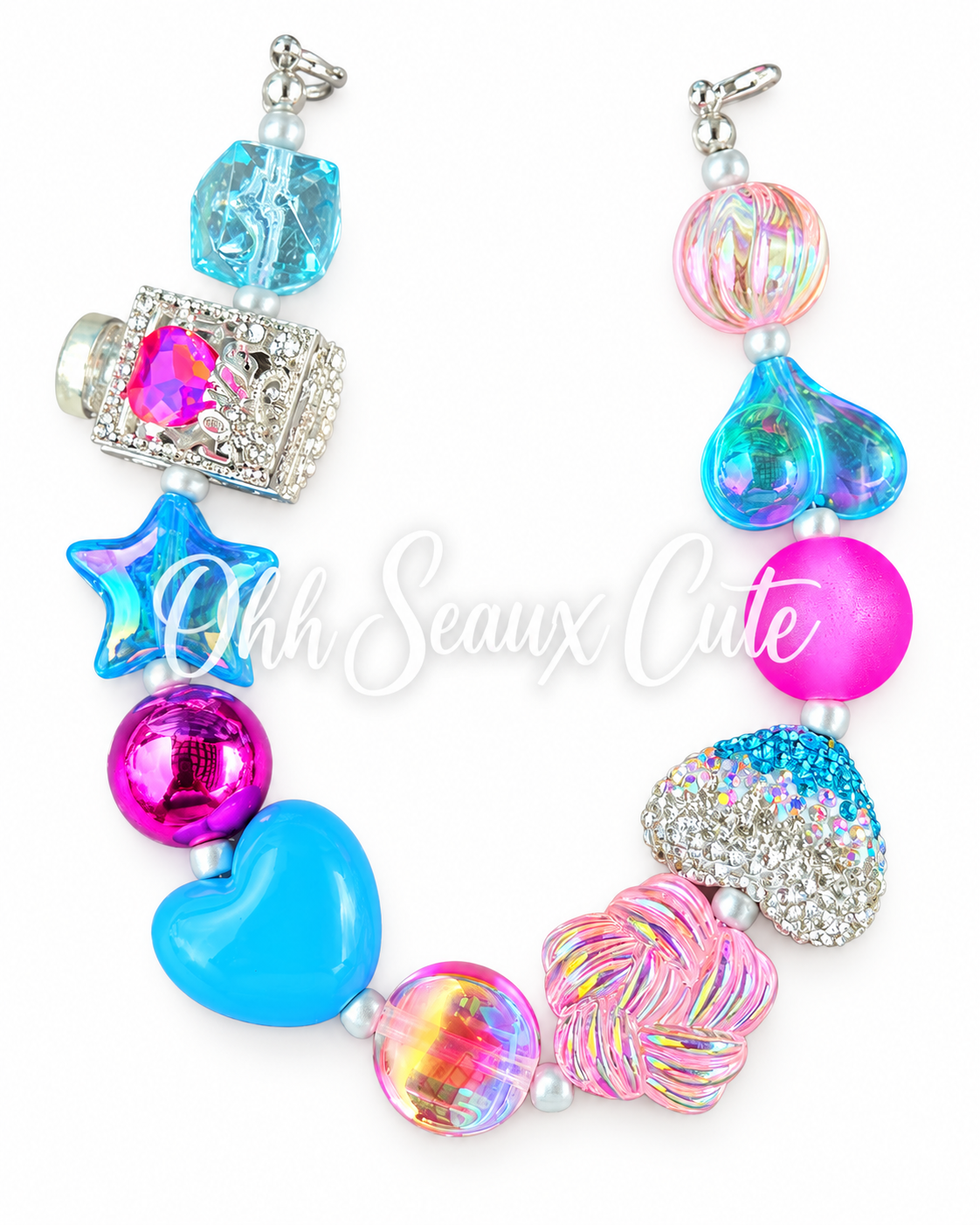 9” Neon Pink/Blue 2 Hat Chain