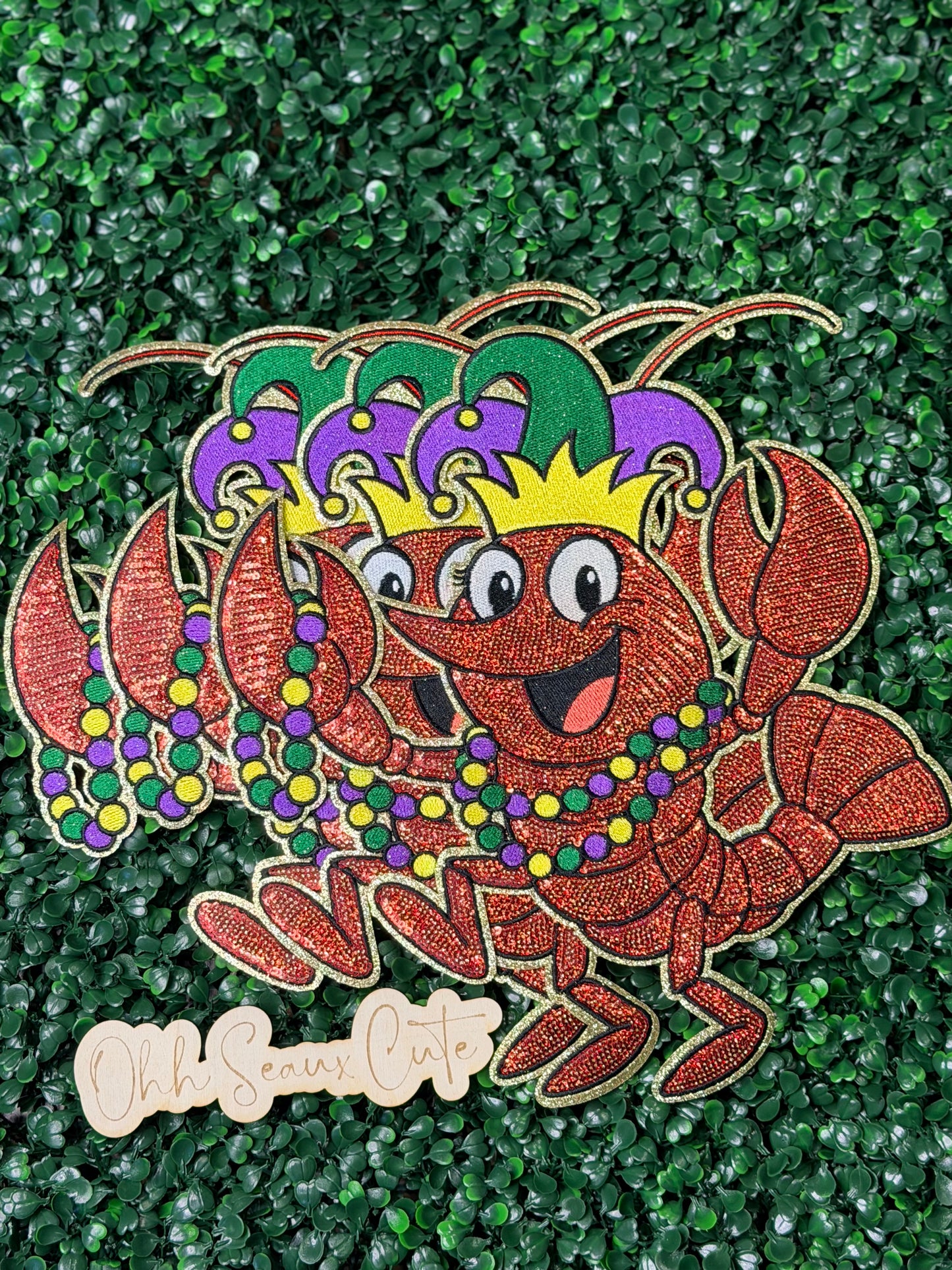 12” Sequin Mardi Gras Crawfish OSC ORIGINAL DO NOT COPY