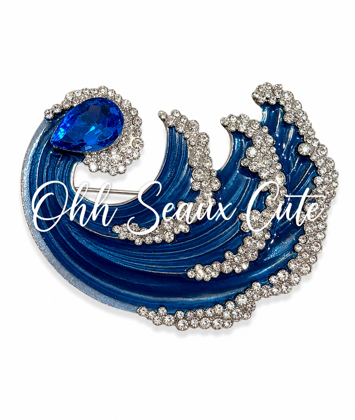 3” Rhinestone Waves Hat Pin