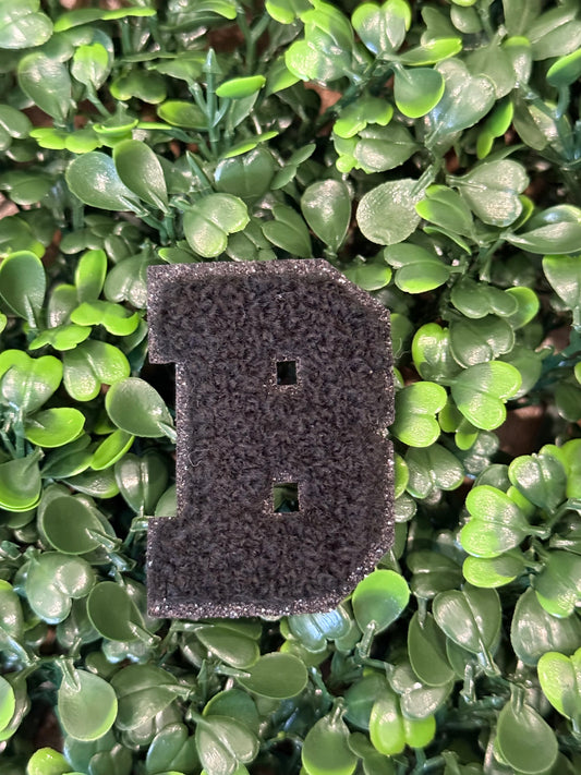 2” Black Letter-Black Glitter