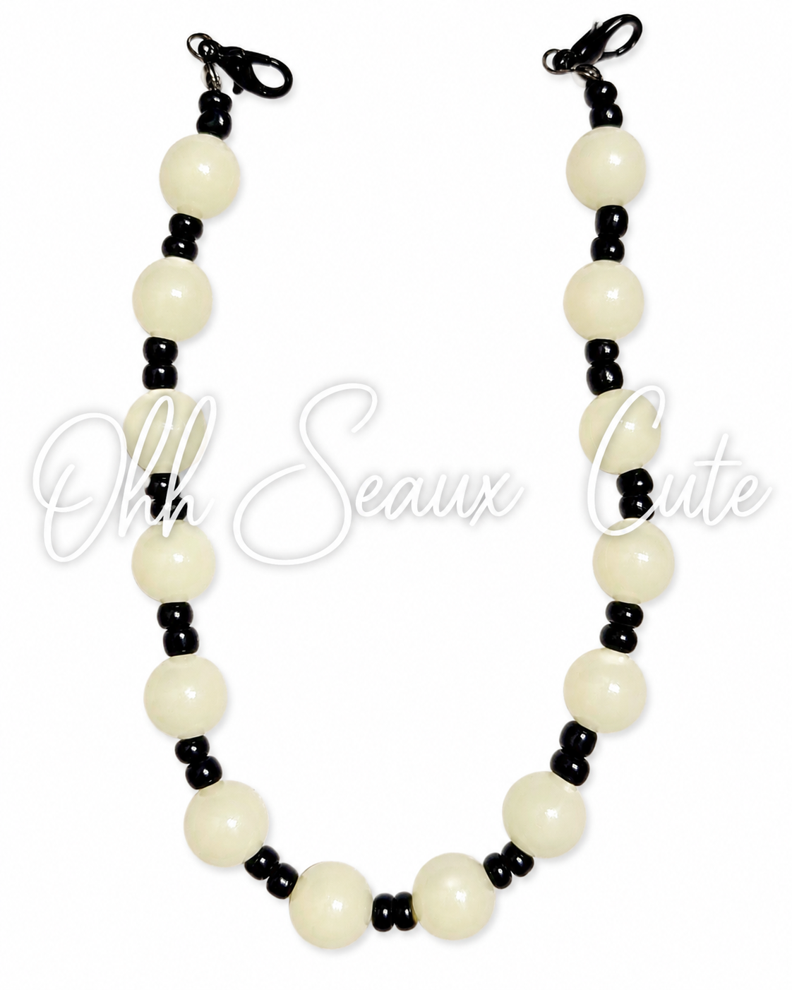 9”  12mm Glow Bead Halloween Hat Chain