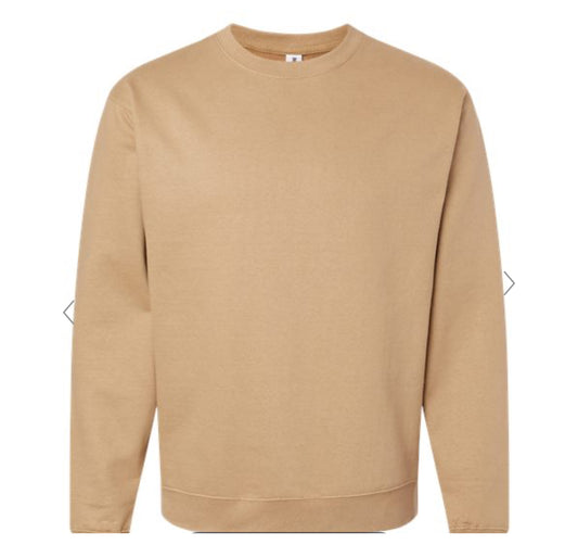 Independent Trading Co Midweight Crewneck Sweatshirt-Sandstone