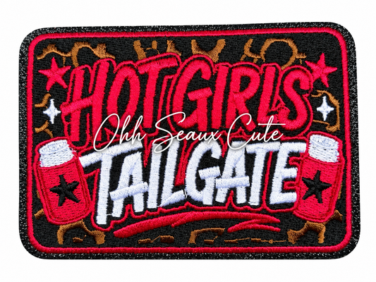 4” Leopard Hot Girls Tailgate-Red