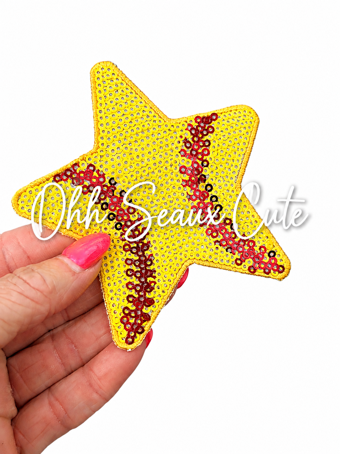 4” Sequin Softball Star